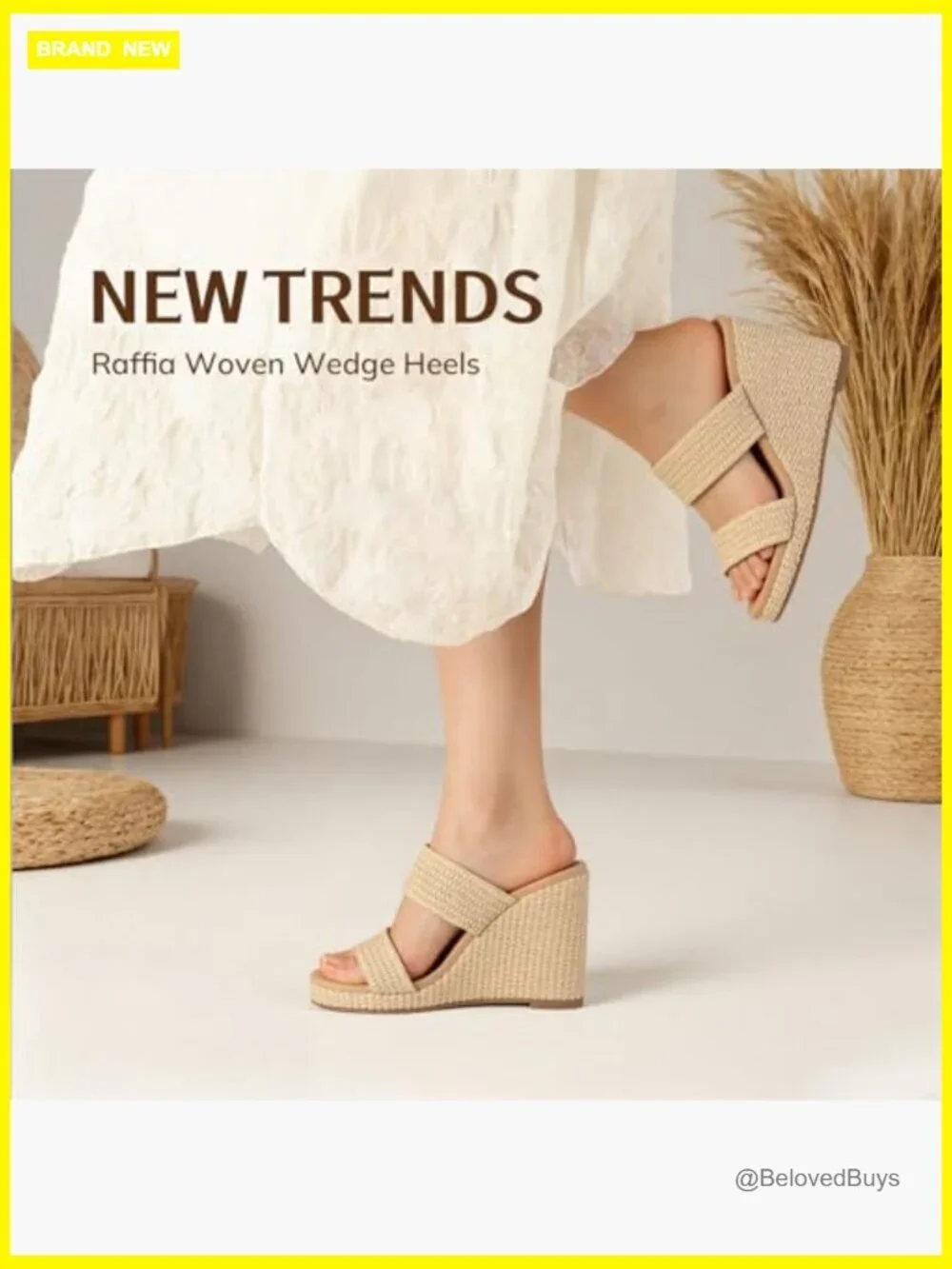 Slip On Wedge Sandals Espadrilles Platform Slides Dressy High Heel Summer
